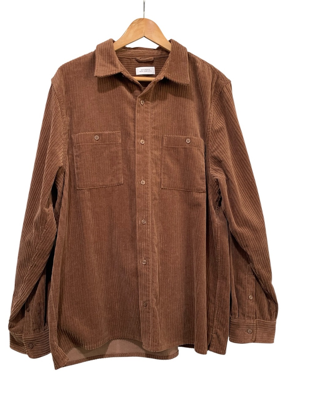 Saturdays New York City Men’s XL Brown Corduroy Button Up Shirt Overshirt